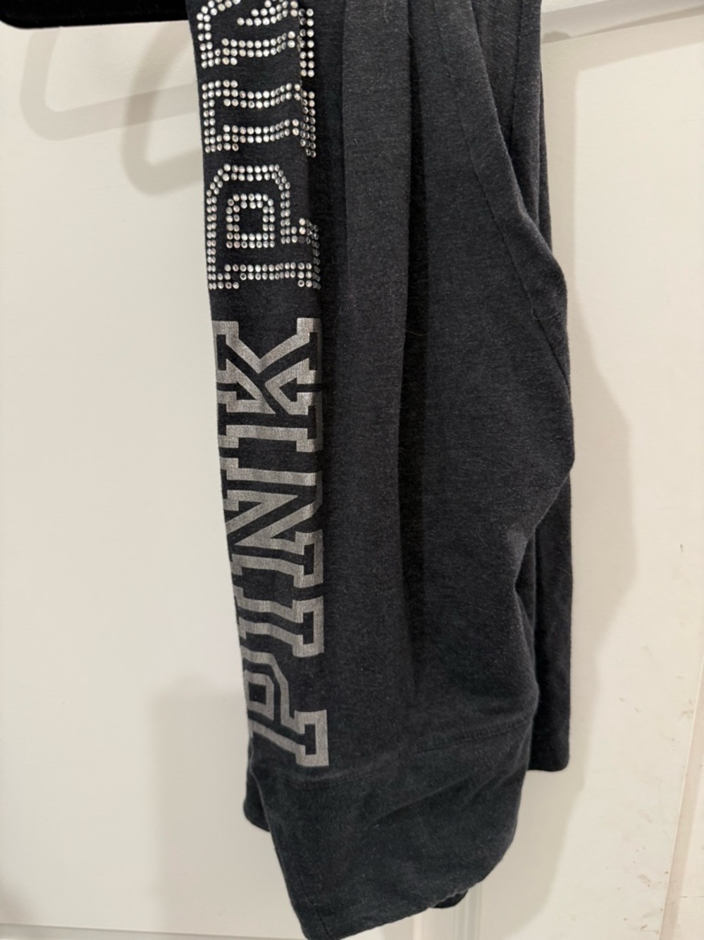 PINK Victoria's Secret Charcoal Gray Leggings with Studded Logo